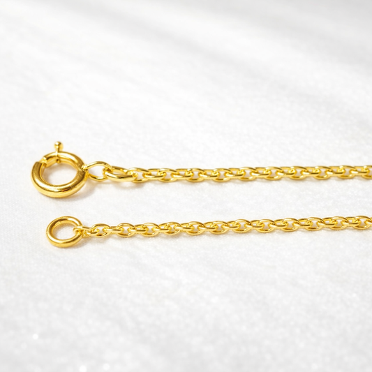 Chaîne corde en plaqué or européen 14K – Maille torsadée – Plaquage épais 3 microns