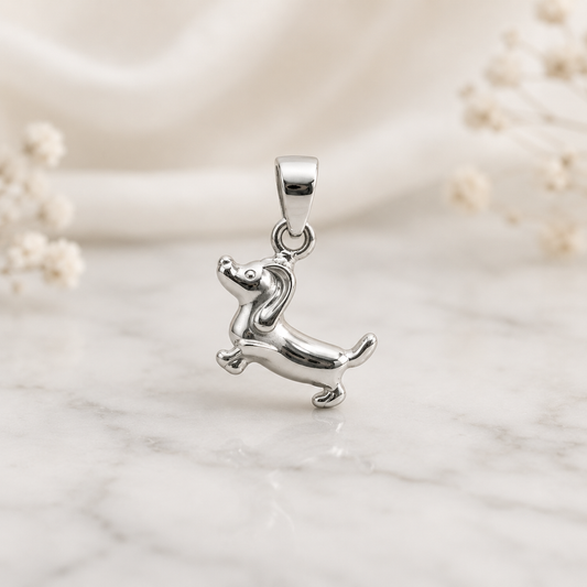 Pendentif Chien Teckel en Argent Massif 925/1000 – Bijou Animal Teckel