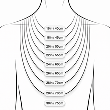Charger l'image dans la galerie, Guide des longueurs de colliers pour chaîne, aide au choix de la taille
