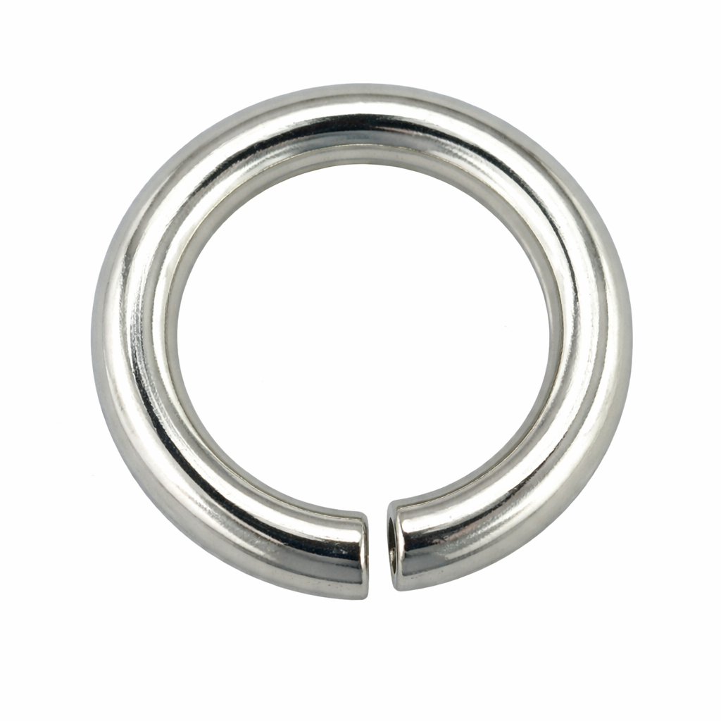 Anneau de bout en or massif 18 carats couleur or gris, anneau brisé pour création et réparation de bijoux