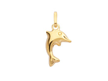 Load image into Gallery viewer, "Dolphin" pendant in solid 18 carat yellow gold 750/1000 18K