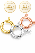 Charger l'image dans la galerie, Fermoir anneau ressort en or massif 18 carats et 9 carats, disponible en or jaune, gris et rose