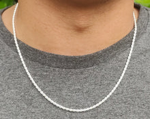 Charger l'image dans la galerie, Chaine en argent massif 925/1000 maille corde 2,3 mm