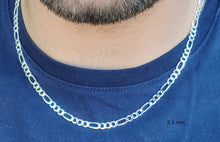 Charger l'image dans la galerie, Chaine en argent massif 925/1000 maille figaro 5,1 mm