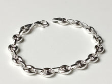 Charger l'image dans la galerie, Bracelet/Gourmette en argent massif 925/1000 - Maille grains de café