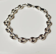 Charger l'image dans la galerie, Bracelet/Gourmette en argent massif 925/1000 - Maille grains de café