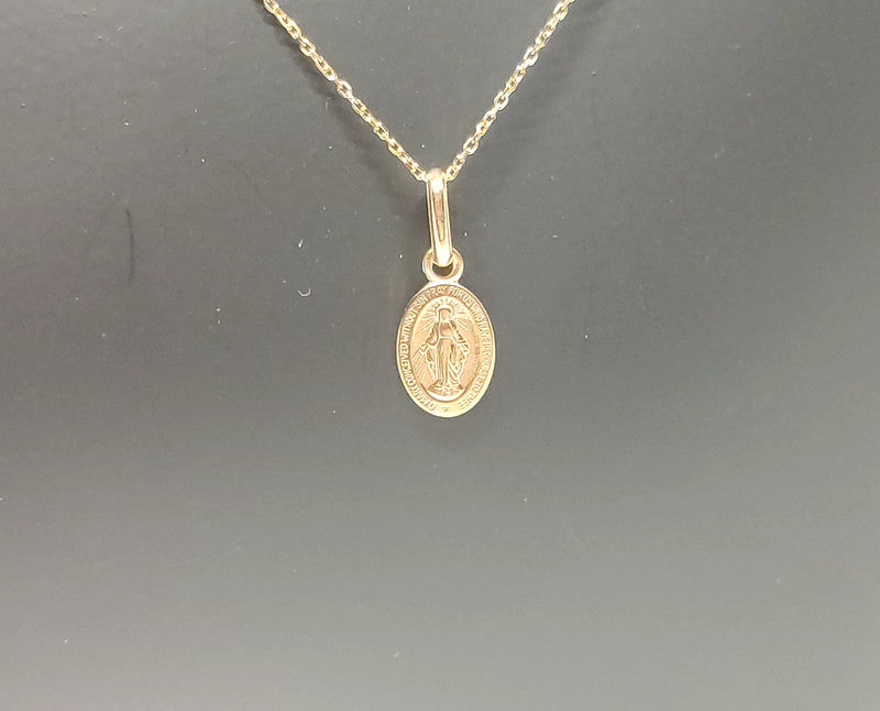 "Virgin Medal" pendant in solid 18-carat yellow gold 750/1000 18K