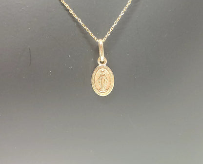"Virgin Medal" pendant in solid 18-carat yellow gold 750/1000 18K