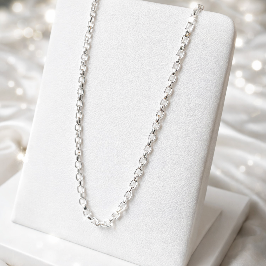 925 solid silver chain, 1.4 mm jaseron mesh