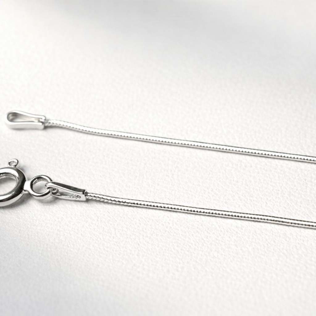 Fine chain in solid silver 925/1000 snake mesh 0.7 mm