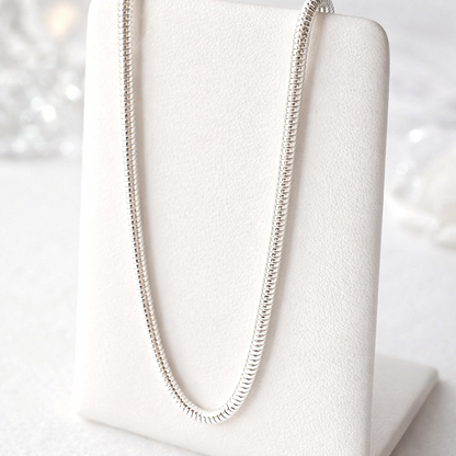 Fine chain in solid silver 925/1000 snake mesh 0.7 mm