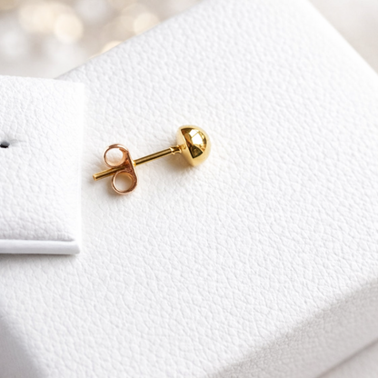 18 carat yellow gold 750/1000 half-ball stud earrings