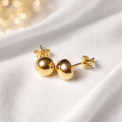 18 carat yellow gold 750/1000 half-ball stud earrings