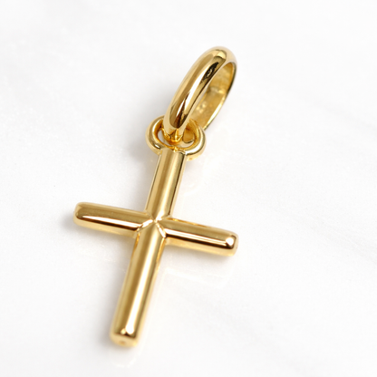 Solid 18K Yellow Gold Cross Pendant 750/1000 18K - with box and gift bag