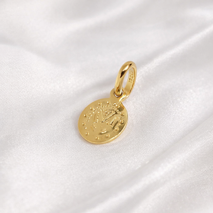"Virgin Medal" pendant in solid 18-carat yellow gold 750/1000 18K