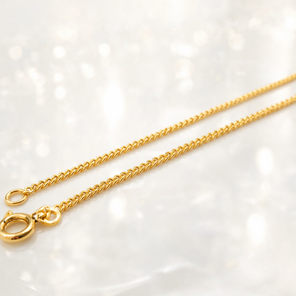 Gold plated diamond curb chain - high quality European gold plated