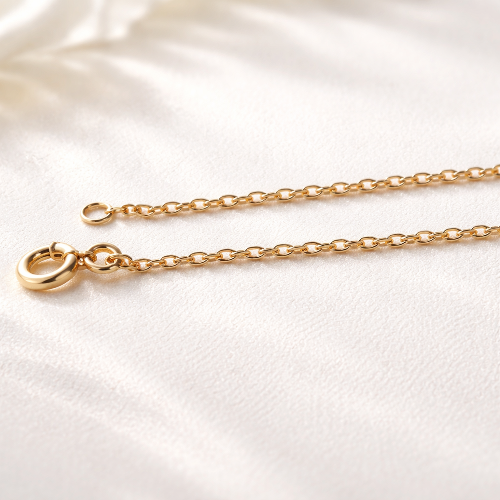 Gold plated chain with diamond-cut curb link - high quality European gold plated