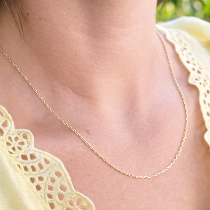 Gold plated chain with diamond-cut curb link - high quality European gold plated