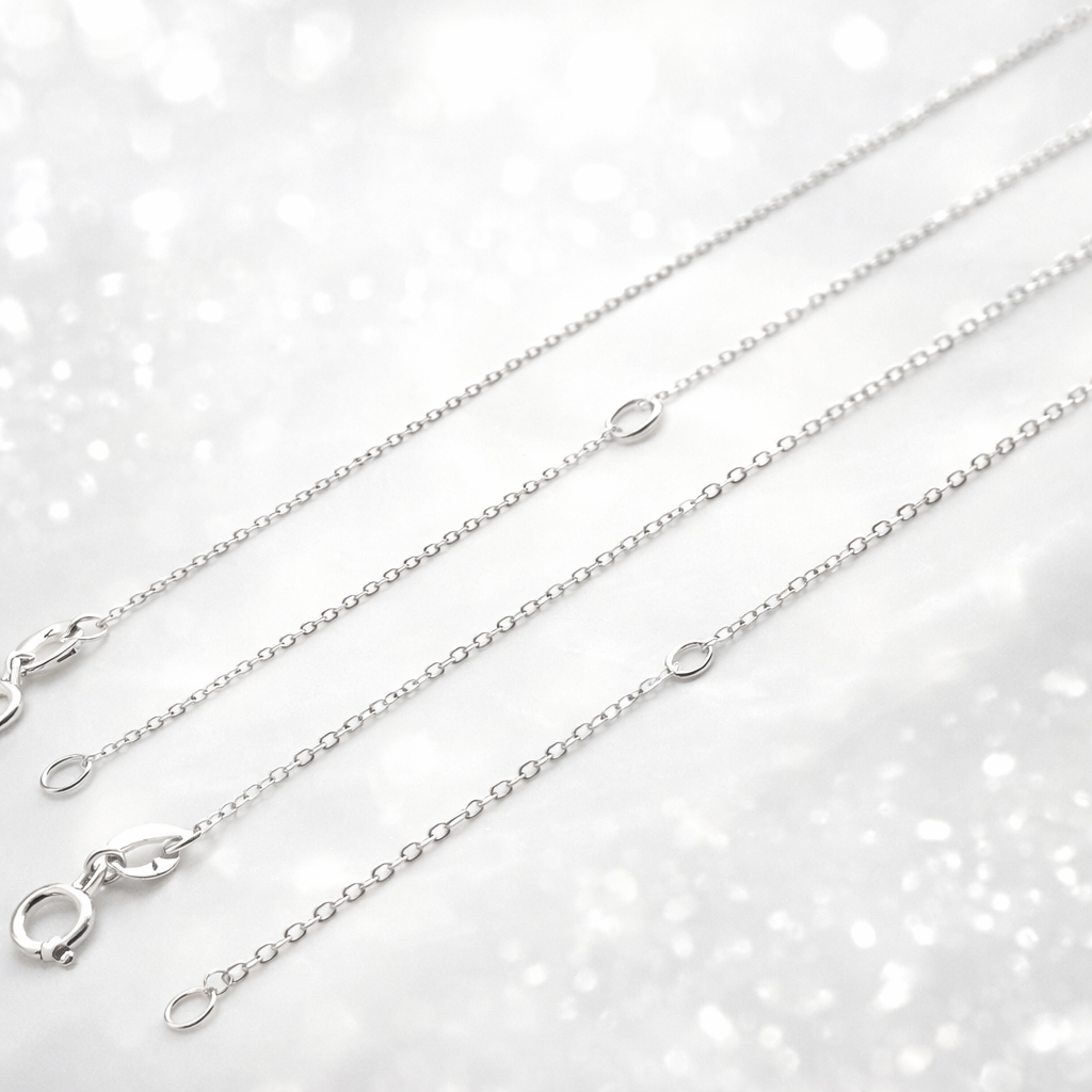 Chaîne maille forçat claire diamantée réglable en argent massif 925/1000 – Collier argent ajustable