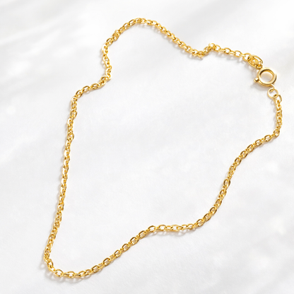 18K Solid Gold Ankle Chain - 750/1000 - 18K - 2 mm