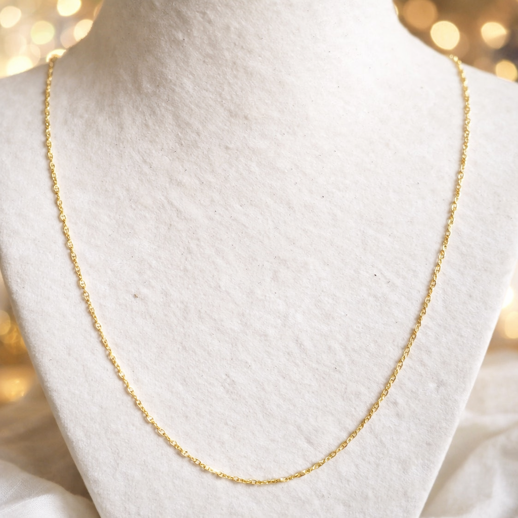 18 carat solid gold chain - 750/1000 - Singapore mesh