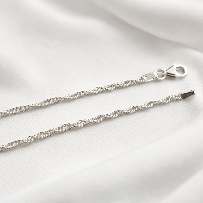 925/1000 solid silver chain twisted 2.2 mm