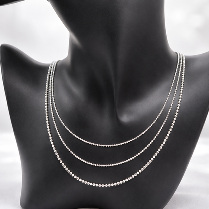 Chaîne maille boule en argent massif 925/1000 – Collier boules serrées argent 925