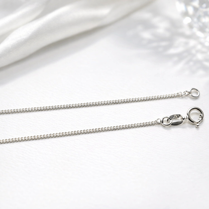 Solid silver chain 925/1000 diamond-cut curb link 1.5 mm