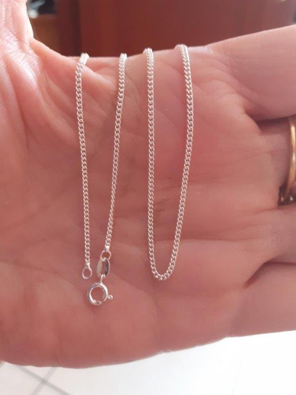 Solid silver chain 925/1000 diamond-cut curb link 1.5 mm