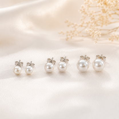 Boucles d'oreilles perles de culture argent 925/1000 – Perles d'eau douce blanches