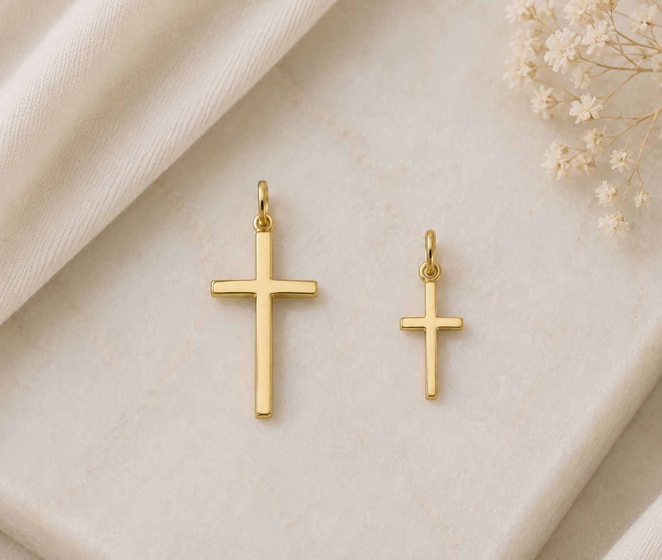 Pendentif Croix Chrétienne en Plaqué Or Européen – Croix Religieuse Classique
