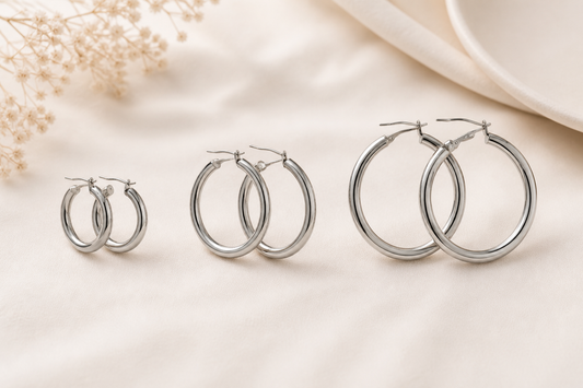 Créoles fil rond 4 mm en argent massif 925/1000 – Boucles d’oreilles créoles argent