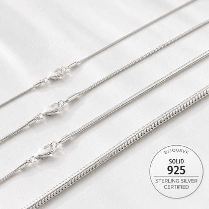 Fine chain in solid silver 925/1000 snake mesh 0.7 mm