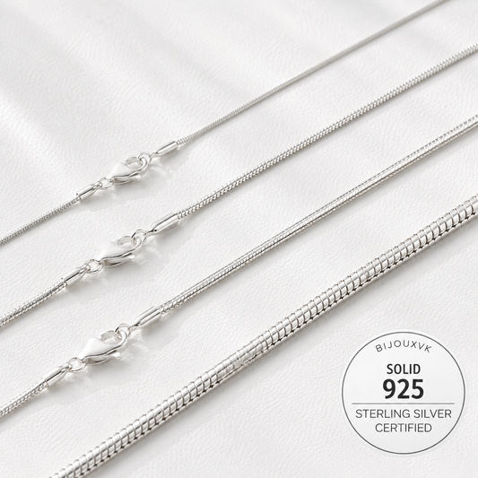 Chaîne serpent en argent massif 925/1000 – Collier maille serpent lisse