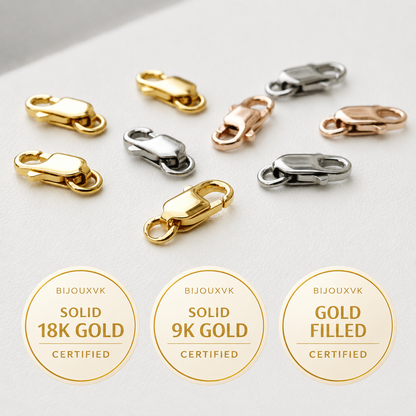 18K 750/1000 gold handcuff/lobster clasp - guarantee hallmark - French manufacture - several colors