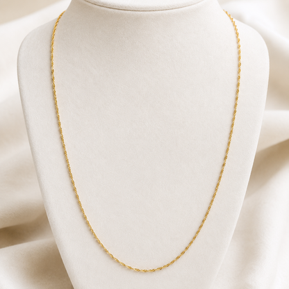 18 carat solid gold chain - 750/1000 - Singapore mesh