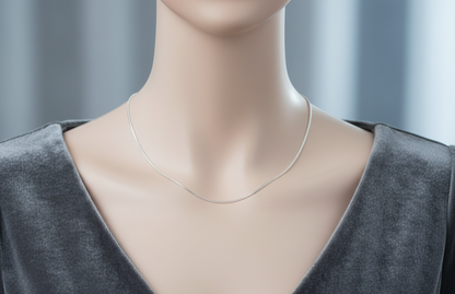 Solid silver chain 925/1000 diamond-cut curb link 1.5 mm