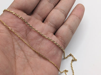 Gold plated chain with diamond-cut curb link - high quality European gold plated