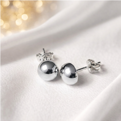 Boucles d'oreilles demi-boule en argent massif 925/1000