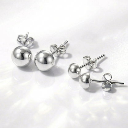 Boucles d'oreilles demi-boule en argent massif 925/1000