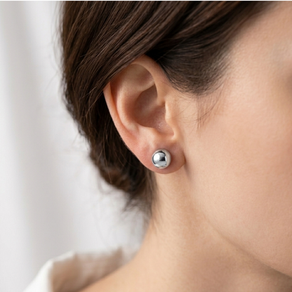 Boucles d'oreilles demi-boule en argent massif 925/1000