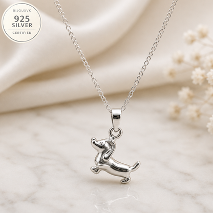Pendentif Chien Teckel en Argent Massif 925/1000 – Bijou Animal Teckel