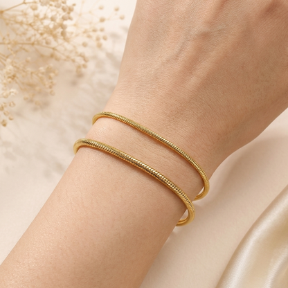 Bracelet maille serpent en plaqué or européen – Maille ronde