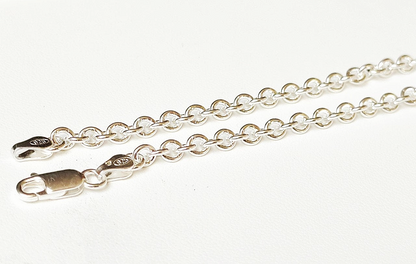 925/1000 solid silver chain, 3.9 mm curb link
