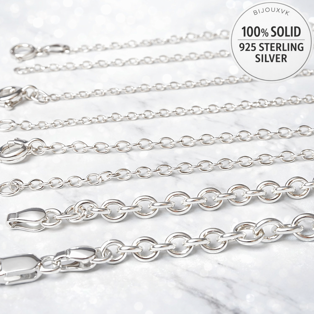 925/1000 solid silver chain, 3.9 mm curb link