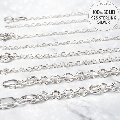 925/1000 solid silver chain, 3.9 mm curb link