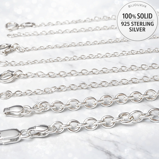 Chaîne maille forçat en argent massif 925/1000 – Collier argent 925 finition ronde ou limée