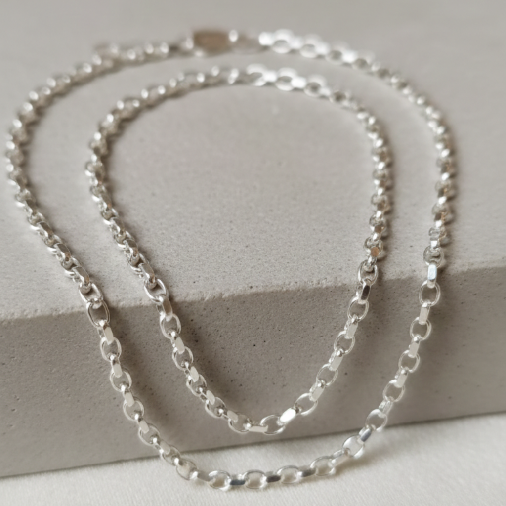 925 solid silver chain, 1.4 mm jaseron mesh