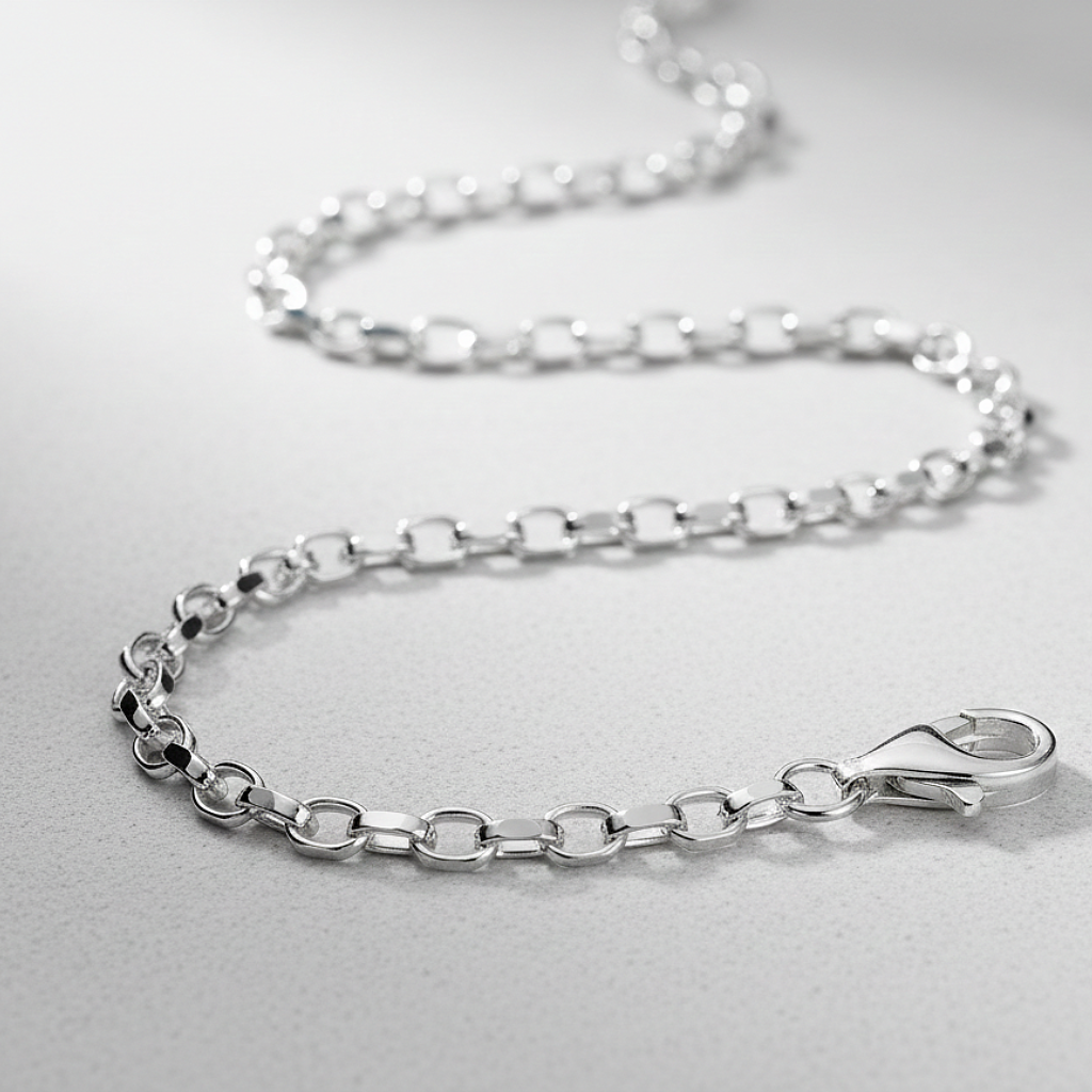925 solid silver chain, 1.4 mm jaseron mesh
