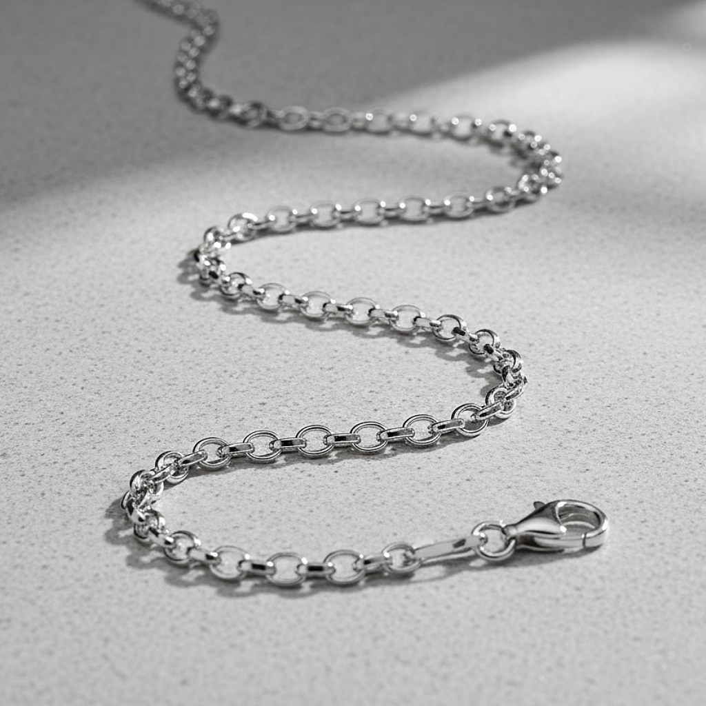 925 solid silver chain, 1.4 mm jaseron mesh